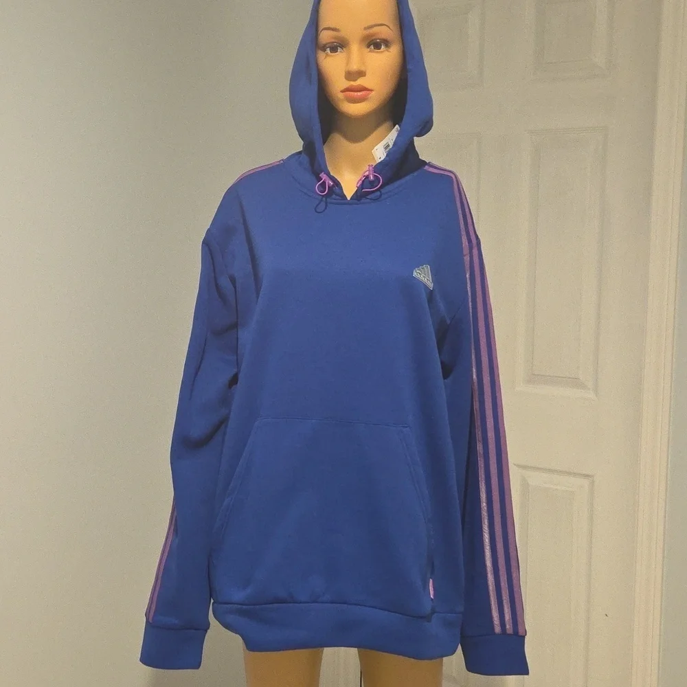Adidas Blue Oversized Hooded Sweater
